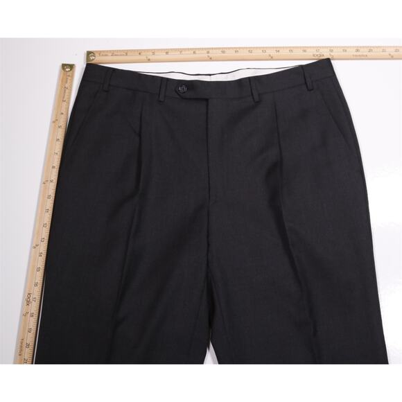 Canali 1934 Solid Gray Pleated Wool Dress Pants Trousers Current 36x33 - Picture 4 of 7